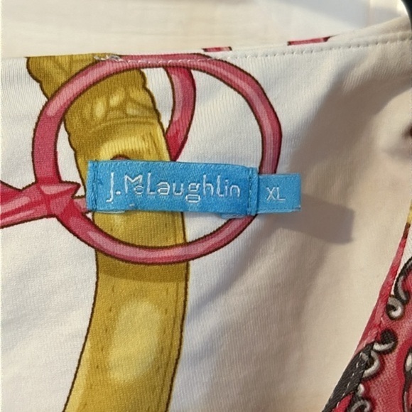 Women’s J. McLaughlin Sleeveless Polyester & Spandex Red & Gold Top Size XL - Picture 6 of 8